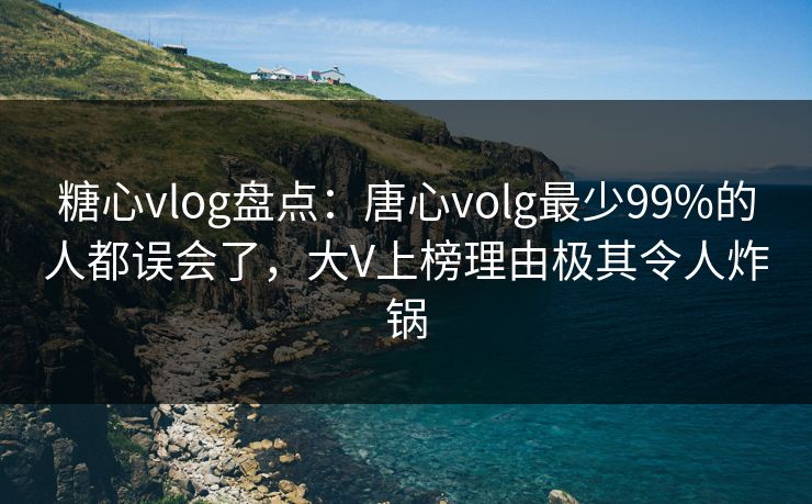 糖心vlog盘点：唐心volg最少99%的人都误会了，大V上榜理由极其令人炸锅